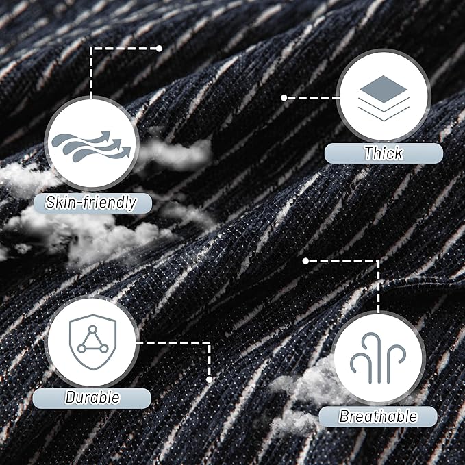 MYSKY HOME Couch Covers for 2 Cushion Couch Sectional Sofa, L Shape Sofa Protector Navy Chenille Couch Cover, Sofa Covers Washable Blanket with Tassel Pet Couch Cushion Cover, 71"X102" - Image 4