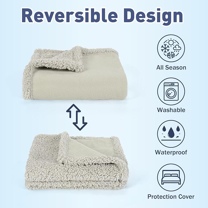 Kritter Planet Waterproof Reversible Pet Blanket for Dogs and Cats | 60 x 80 Inch, Waterproof Cover for Sofa and Bed, Washable Protection Against Fur, Dirt, Scratches and Everyday Messes - Image 2
