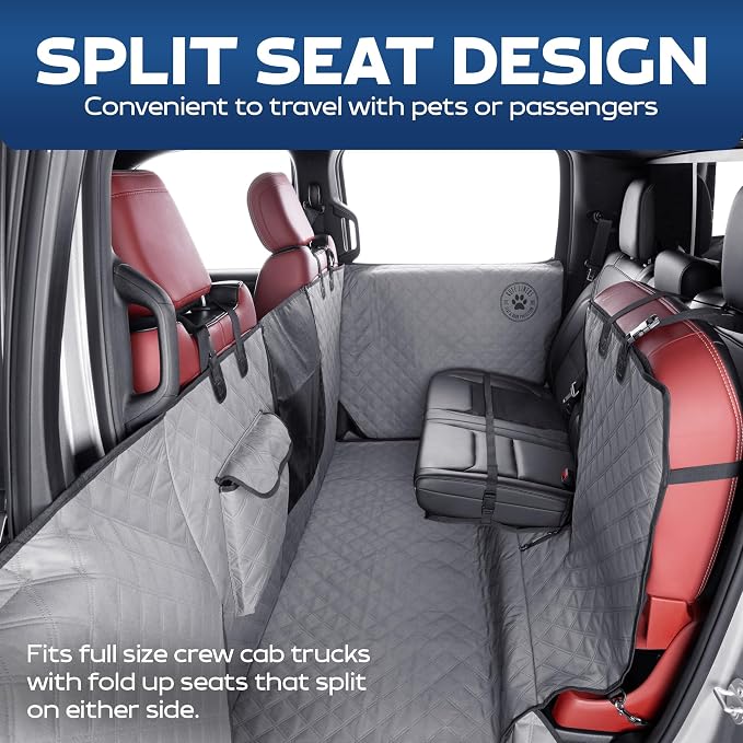 Ruff Liners XL Floor Cover with Door Protection, Gray – As Seen on Shark Tank – Fits Full‑Size Crew Cab Trucks with Fold‑Up Seats, Waterproof & Machine Washable – Sturdy XL Dog Hammock for Truck - Image 3