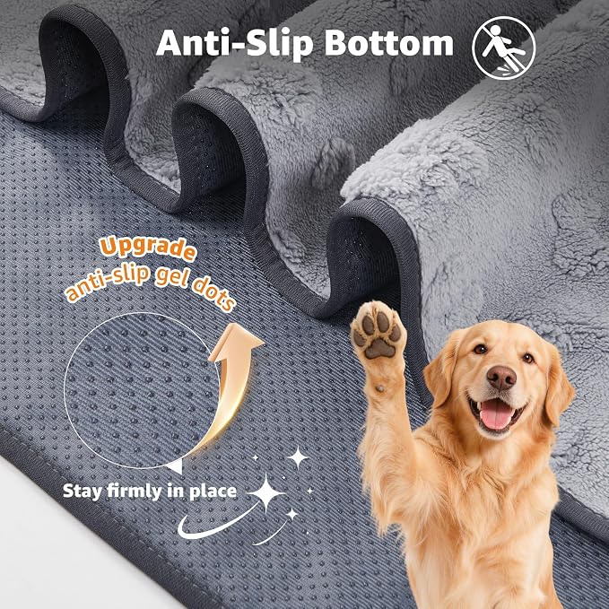 LOOBANI Washable Pee Pads for Dogs 30"x34", 4 Pack Reusable Dog Mat, Gray | Fast Absorbent, Non-Slip, Leakproof,Waterproof Dog Mat For Puppy Playpen, Whelping Box, Potty Training - Image 3