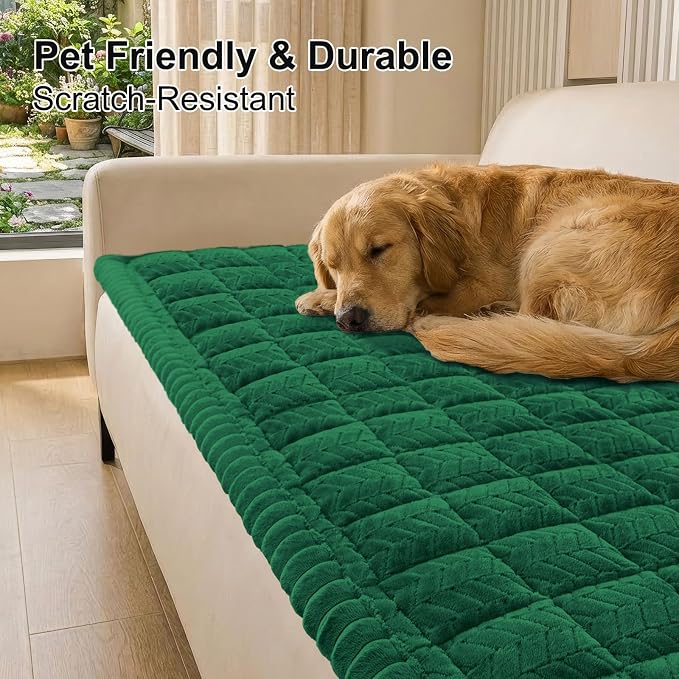 Smiry Couch Cover for Dogs, Non Slip Fuzzy Pet Sofa Covers Washable | Sofa Slipcovers for 2 Cushion Couch, Soft Thick Furniture Protector for Cats Dogs, Against Fur, Dirt, Scratch (27.6"x47") - Image 9