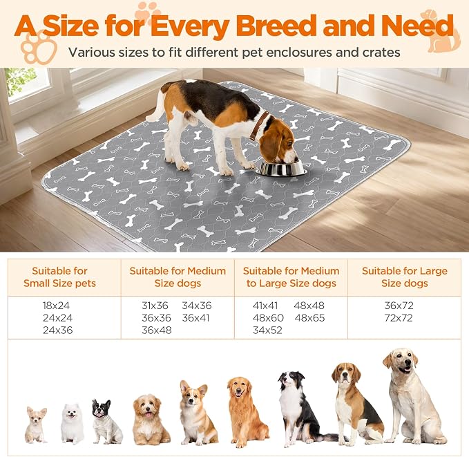 Washable Pee Pads for Dogs, Extra Large 2 Pack 36”x72” Dog Pee Pads Washable, Waterproof Puppy Pads Mat Reusable Fast Absorbent Dog Potty Training Pads, Whelping Pads for Playpen Crate - Image 7
