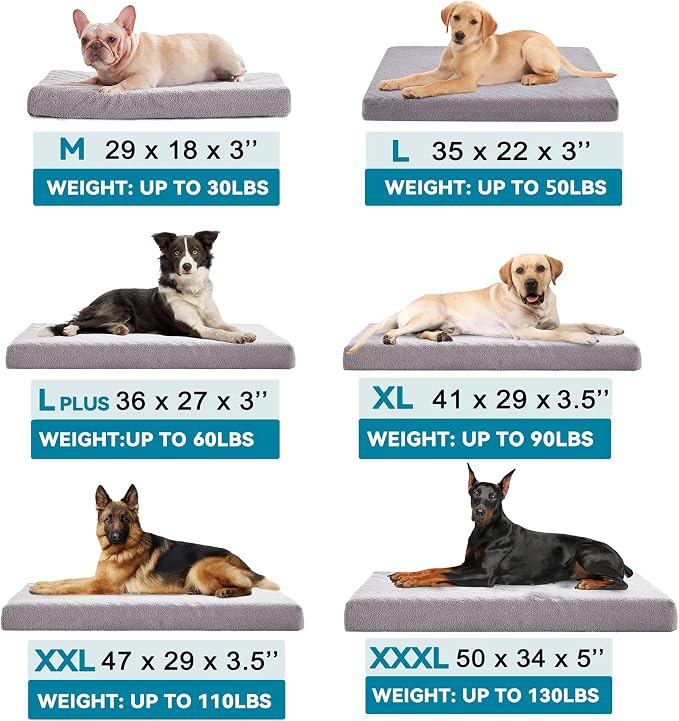 Orthopedic Extra Large Dog Bed for Large Dogs, 41 inches XL Washable with Waterproof Liner and Cooling Gel Memory Foam, Fits up to 90 lbs Pets - Image 5