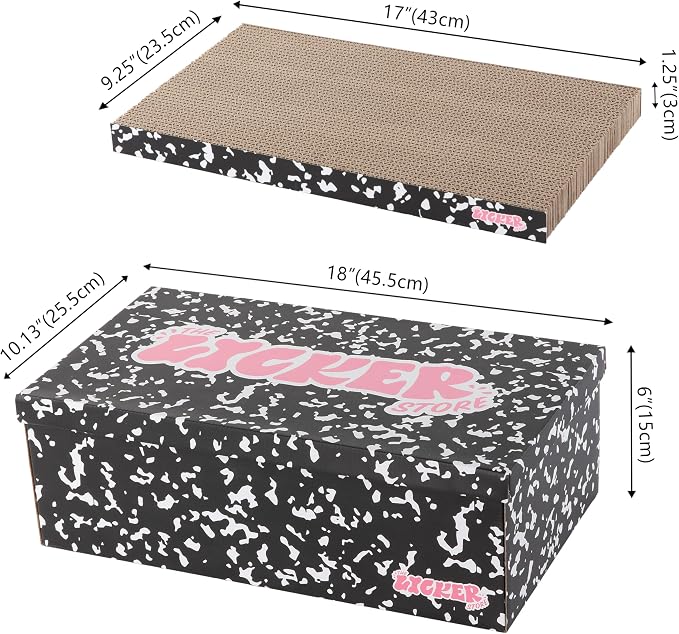 Naomi 18" x 10" Reversible Corrugated Cardboard Cat Scratcher Pads with Catnip, 5-Pack, Black/White Modern Furniture Protector CSR1009C - Image 3