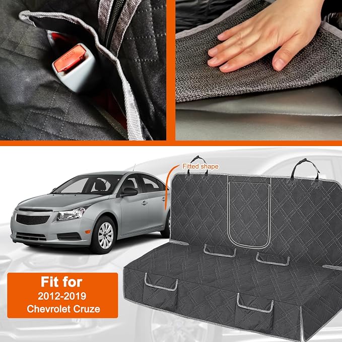 Dog Car Seat Cover for 2012-2019 Chevy Cruze | Waterproof Pet Bench Seat Cover for Back Seat, 600D Heavy Duty Scratch Proof Nonslip Truck Seat Covers for Dogs - Image 2