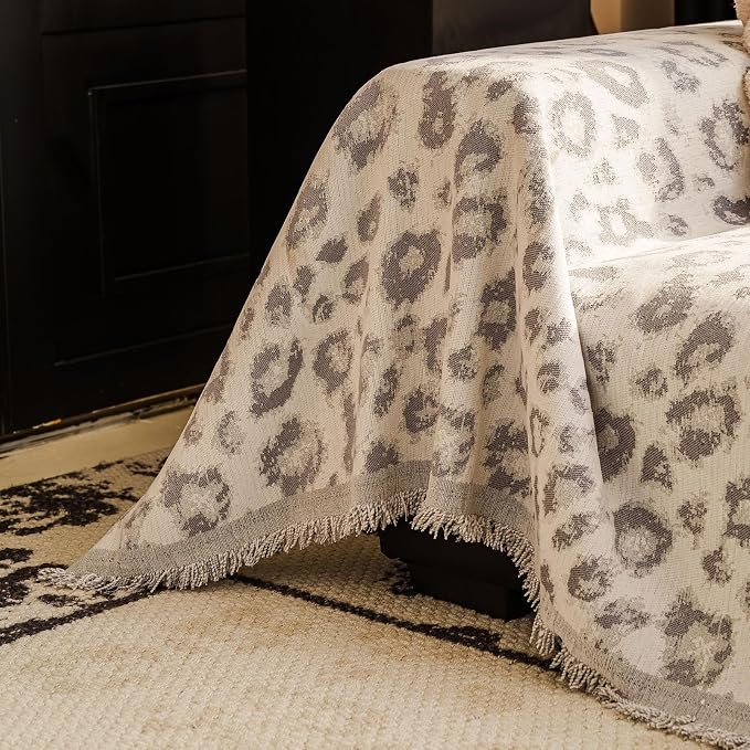 VClife Cute Animal Couch Cover, Skin-Friendly Dog Sofa Cover for 2 Seater Sofa, Aesthetic Leopard Print Sofa Furniture Protector for Bedroom Living Room, Vintage Casual Couch Slipcover for Couch - Image 8