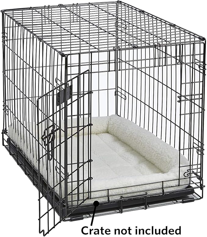 MidWest Homes for Pets QuietTime Dog Bed - White Fleece Bolster, Ultra-Soft and Machine Washable, Fits 48-Inch Crates and Carriers, for Extra-Large Breed Dogs - Image 3