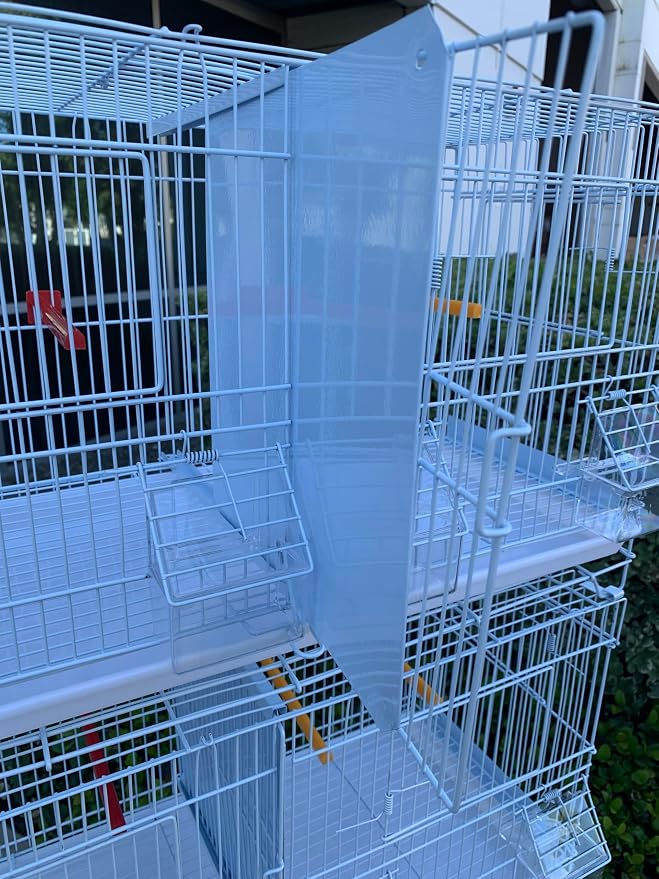 Seny Set of 4 Stackable Breeding Bird Cage for Canary Finch Small Birds (White) - Image 9