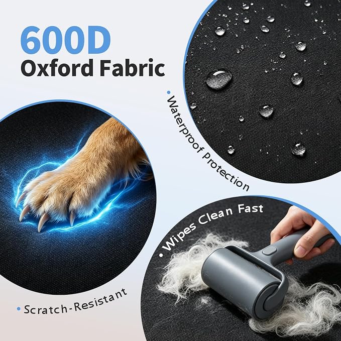Backseat Dog Bed, Dog Bed for Car Back Seat, Fits Back Seat Extenders | 4" Orthopedic Egg Crate Foam, 600D Waterproof Oxford Fabric, Fits Cars, SUVs & Small Trucks, Washable Cover - Image 5