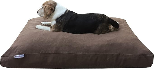Dogbed4less Large Shredded Memory Foam Dog Bed Pillow, Waterproof Lining and Machine Washable Durable Denim Cover 41X27 Inches, Brown by Dogbed4less