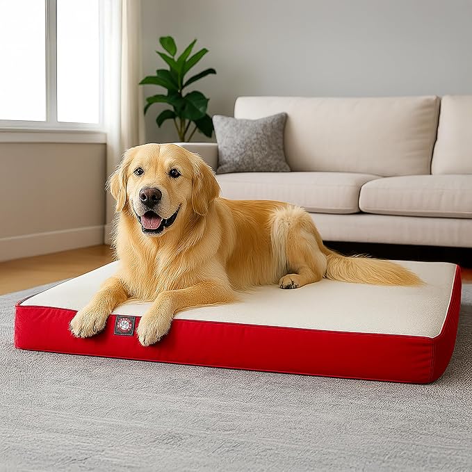 Majestic Pet 48x34x3 Inch Red Orthopedic Memory Foam Rectangle Dog Bed – Large Size Crate Dog Bed for Dogs with Joint Pain, Arthritis – Durable Pet Mattress with Egg Crate Foam, Washable Cover - Image 8