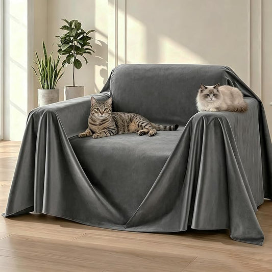Loiion Cat Scratch Furniture Protector, 91"X71" | Ultra Soft, Waterproof, Anti-Slip, Pet-Friendly for Pets and Kids by Loiion