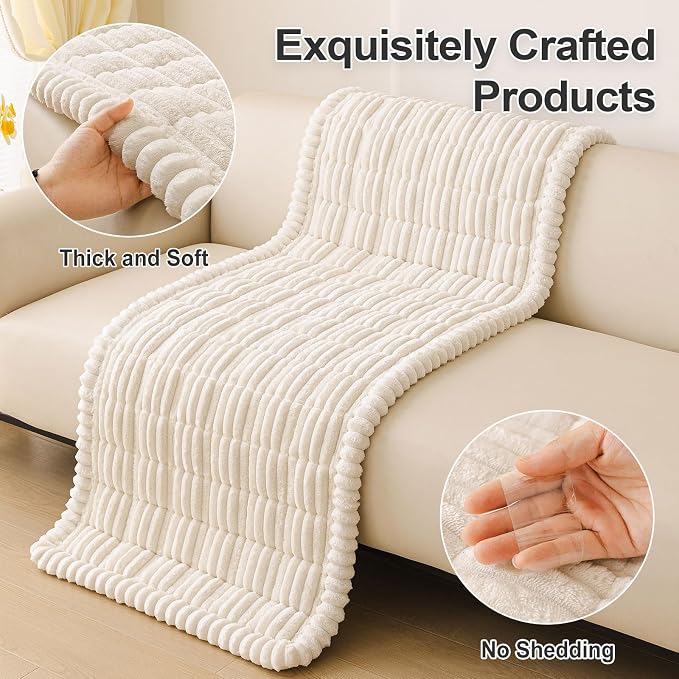 hyha Couch Cover for Dogs, Washable Non Slip Plush Flannel Sofa Protector | Thick Flannel, Silicone Anti-Slip Backing, Pet Hair & Scratch Protection, Fits Sofa & Loveseat (27.6" x 47") - Image 8