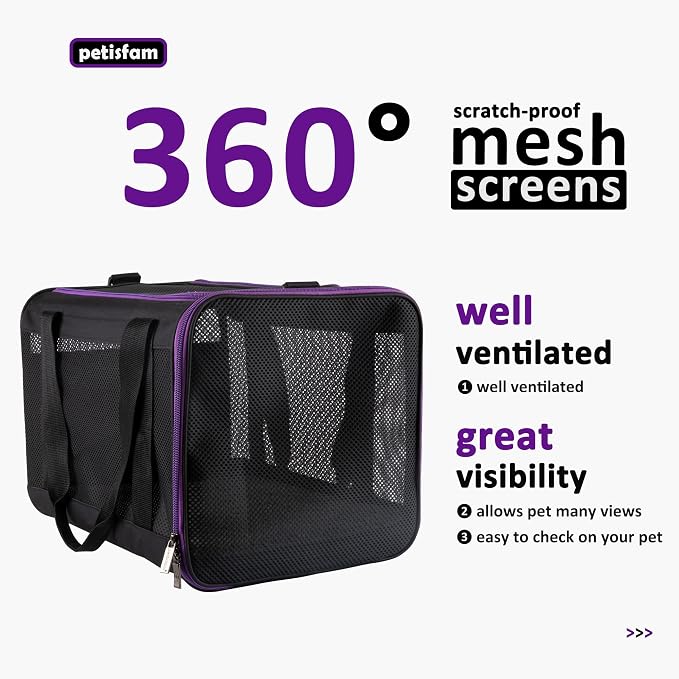 Soft Pet Carrier for Large and Medium Cats, 2 Kitties, Small Dogs. Easy to Get Cat in, Great for Cats that Don't Like Carriers (Black) - Image 8