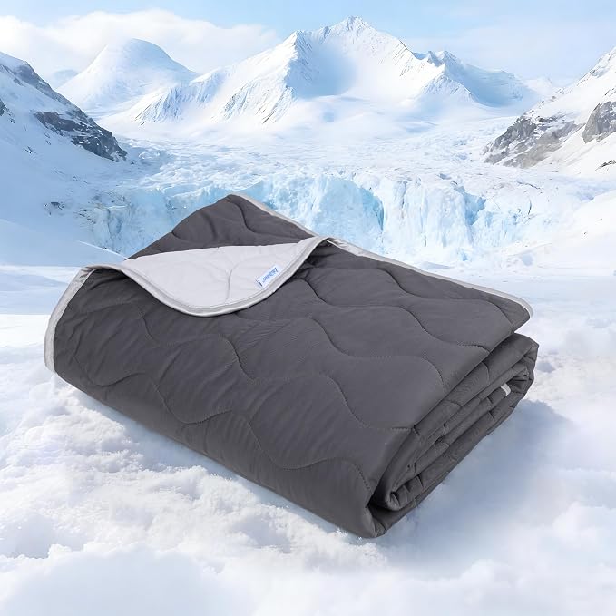 Cooling Blanket for Dogs - Q-MAX>0.4 Waterproof Pet Throw Blanket Bed Cover, Non-Slip Dog Blankets for Couch Protector, Washable Furniture Cover for Summer, Grey,40x60 by ZAKAPAWS