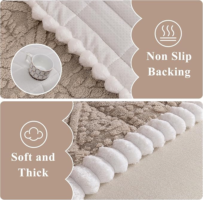 Coffee Pet Couch Cover for Dog, 27.6''x82.7'' Sofa Cover Protector | Washable Soft Non Slip Sofa Slipcover for 3 Cushion Couch, Fuzzy Sofa Pad Pet Friendly Dog Bed Mat for Couches - Image 4