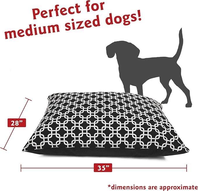 Majestic Pet Rectangle Medium Dog Bed Washable – Non Slip Comfy Pet Bed – Dog Crate Bed Super Value Pillow Dog Bed – Dog Kennel Bed for Sleeping - Dog Bed Medium Breed 35 x 28 Inch – Links Black - Image 2