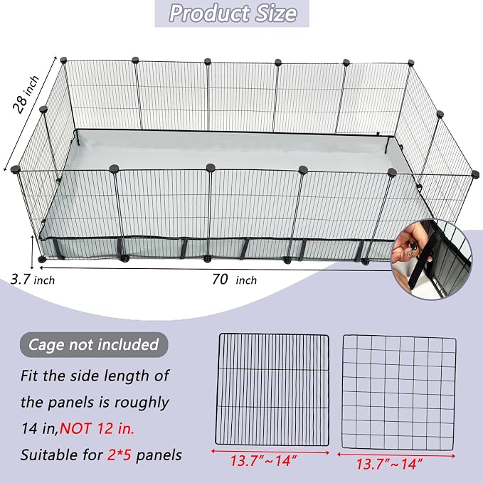 DZWLKJ Guinea Pig Cage Liner Tarp Bottom Waterproof and Washable Base Also for Rabbits, Bunny, Chinchesillas, Hedgehog, Ferrets and Other Small Animals(28x70 inches) - Image 3