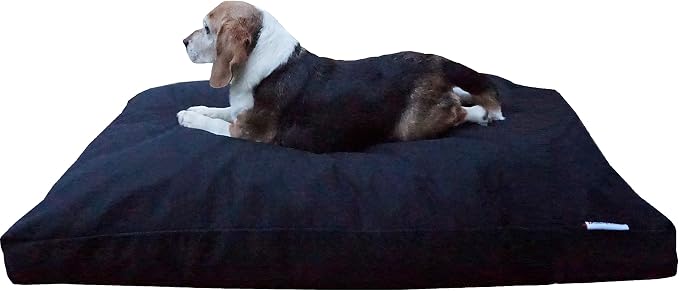 Dogbed4less XL Memory Foam Dog Bed Pillow with Waterproof Liner and Durable Pet Bed Canvas Cover 40X35 Inches, Black by Dogbed4less