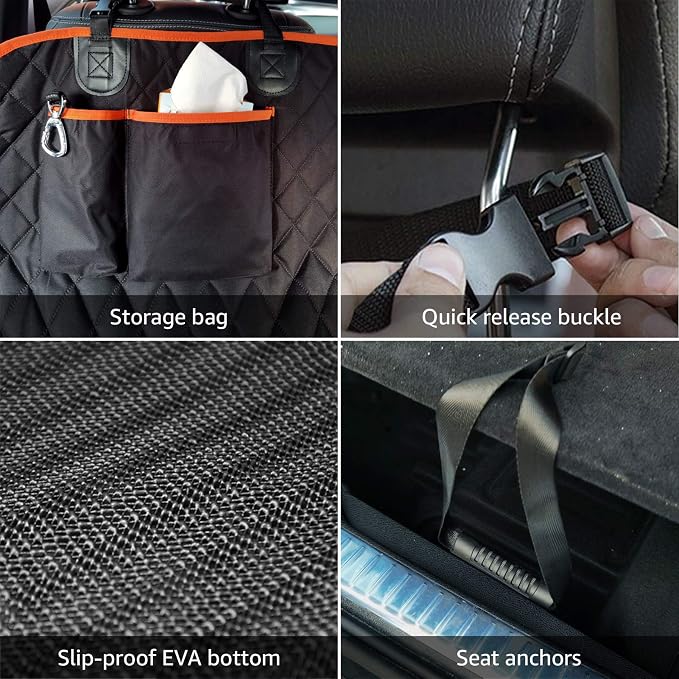 Cargo Liner for Dogs Waterproof Pet Cargo Covers for SUV with Bumper Flap Protection Heavy Duty Nonslip Dog Trunk Cargo Protector Washable Dog Seat Cover for Universal and Large Size SUVs - Image 6