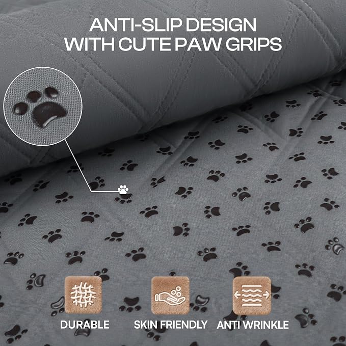 Luciphia Waterproof Couch Cover for Dogs, Non-Slip Pet Sofa Protector | Non-slip waterproof couch cover scratch-resistant machine washable protects sofa bed, Grey, 52" x 82" - Image 3