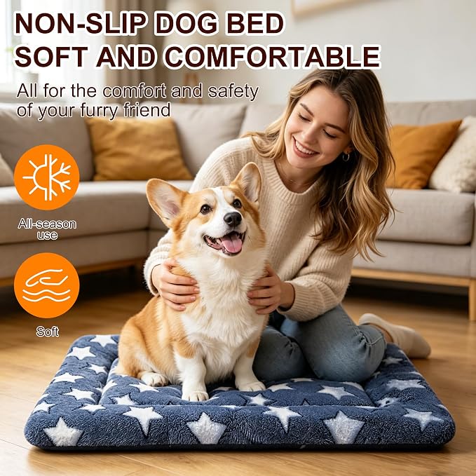 Dog Bed Mat, Reversible Crate Pad & Cute Dog Bed - Machine Washable Kennel Mat with Ultra Soft for Medium Dogs - Image 6