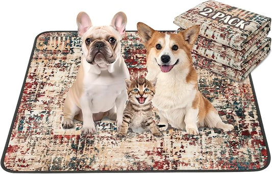 Qeils Washable Pee Pads for Dogs, Reusable Puppy Pads 36"x 41" 2 Pack | Leak-Proof, Super Absorbent Potty Training Pads With Non-Slip Backing For Crates, Floor, Playpen, Whelping & Furniture by Qeils