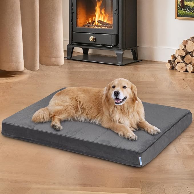 Dog Bed for X Large Dog - Orthopedic Pet Beds with Memory Foam, Waterproof Removable Washable Cover with Non-Slip Bottom, Grey, 41" L x 27" W x 3" H - Image 7