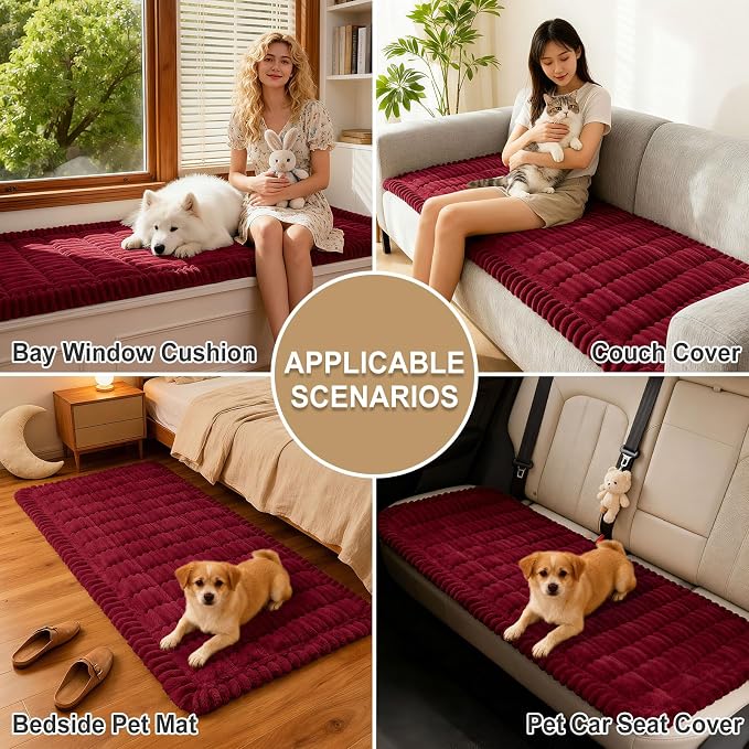 hyha Couch Cover for Dogs, Washable Non Slip Plush Flannel Sofa Protector | Thick Flannel, Silicone Anti-Slip Backing, Pet Hair & Scratch Protection, Fits Sofa & Loveseat (35.4" x 63") - Image 4