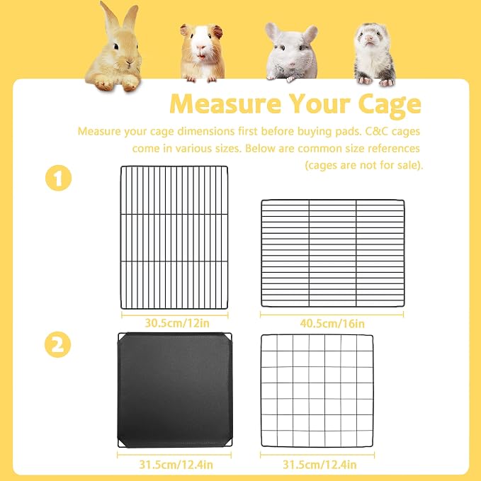 Guinea Pig Thickened Fleece Bedding, 49X24in 2Pack, Easy Clean & Super Absorbent & Odor Control & Waterproof Reusable Guinea Pig Cage Liner for Guinea Pig, Dog, Small Animal, Rabbit, Bunny, Chinchilla - Image 4