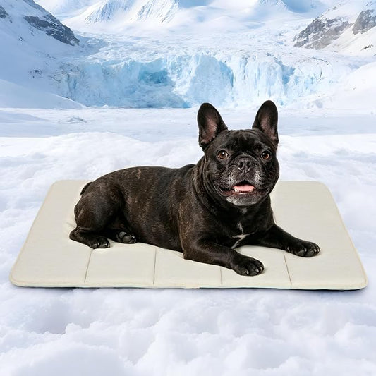 Dog Cooling Mat for Large Dogs – 30"x20" Orthopedic Memory Foam Pad for Summer, Hot Weather & Joint Relief | Washable, Non-Slip Crate Mat for Senior Dogs, Travel & Home (Dark Beige) by ZAKAPAWS