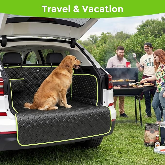 SUV Cargo Liner for Dogs, Upgraded Scratch-proof Leather 14.17" Heightened Side Flaps, 53.15" x40.55" Waterproof Non-Slip Trunk Liner with Bumper Flap, Universal Fit for SUVs Sedans Vans 3-Row SUV - Image 7