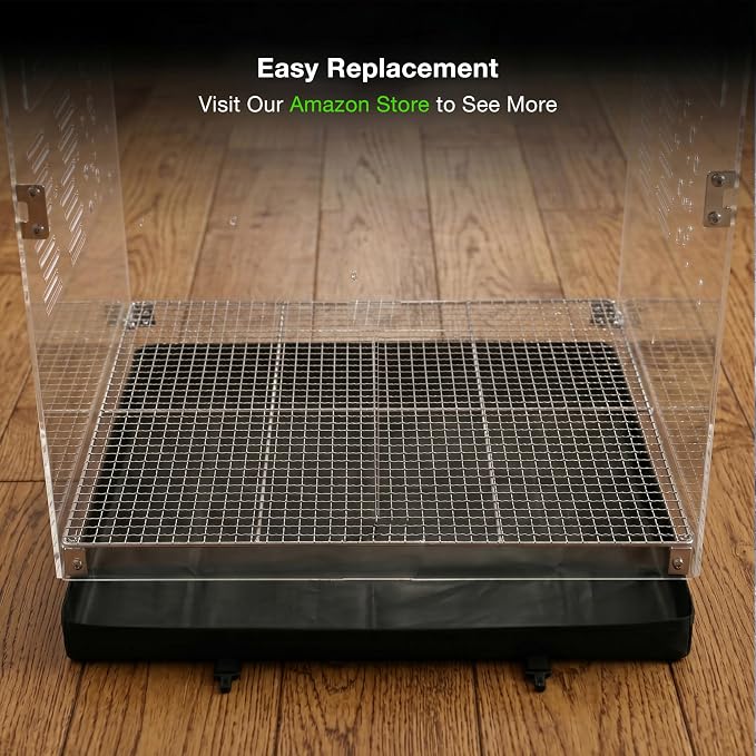 GuineaLoft™ Model-ET223 Acrylic Bird Cage – 2×2×3 ft Mid-Sized Tall Cage, Crystal Clear, Stainless Steel Mesh Top & Bottom, Dual Side Doors, Reusable Canvas Bottom – Visit the GuineaLoft Store - Image 8