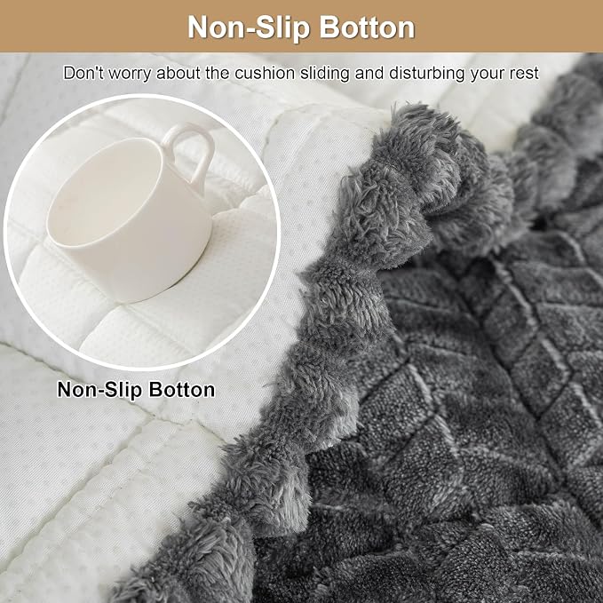 Thick Couch Arm Covers for Sofa (27.6"x27.6",Dark Grey) | Couch Armrest and Backrest Cover, Machine Washable，Non Slip Sofa Cover, Flannel Dog Pet Friendly Couch Covers Protector - Image 5