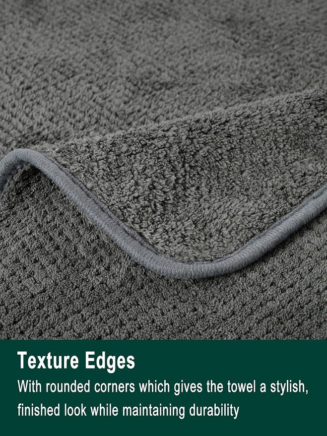 Extra Large Bath Sheets Set 6-Piece, 2 Bath Towels 40x80 Inches, 2 Hand Towels, 2 Washcloths, Soft Absorbent Quick Dry Microfiber Towels for Bathroom Beach Pool Gym Spa, Charcoal Gray - Image 6
