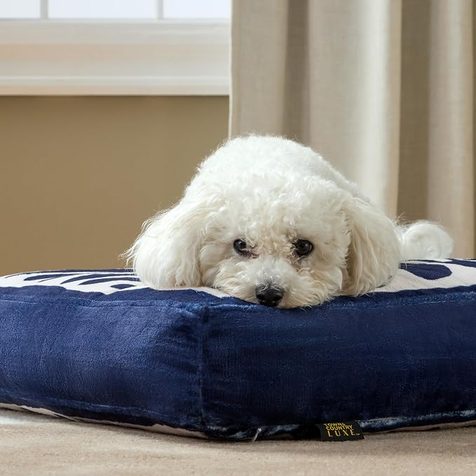 Town & Country Luxe CuddleTown Matisse Everwash® Pillow Pet Bed, Water Repellent Floor Pillow, Machine Washable Cover, Soft & Calming, Navy Blue, Small 28"x22"x4" - Image 4