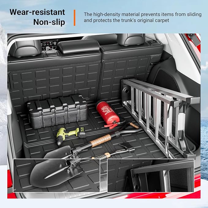 powoq Cargo Mat Compatible with 2019-2023 Jeep Cherokee Trunk Mat Cargo Liner Back Seat Protector TPE Replacement for 2019 2020 2021 2022 2023 Jeep Cherokee Accessories (Trunk Mat+Backrest Mats) - Image 4