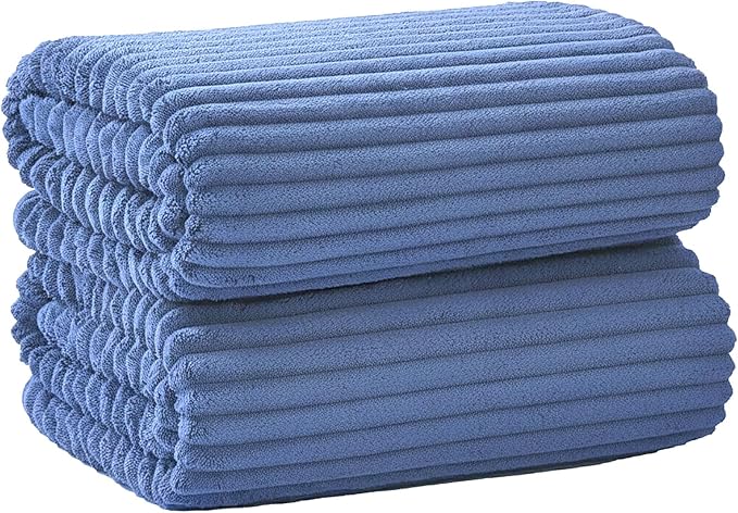 2 Piece Bath Sheets, 40"x80" Microfiber Bath Towels, Blue | Extra-large size, Quick dry, Highly Absorbent, Lint Free，shower towels for bathroom gym spa，Big and Tall users by NALIVO