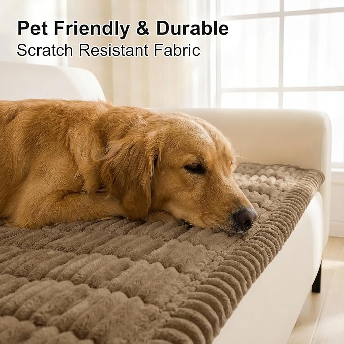 Smiry Couch Cover for Dogs, Non Slip Washable Sofa Protector for Pets | Soft Furniture Cover for Leather & Fabric Couches, Cozy Protect Against Fur, Dirt & Messes, Pet Friendly, 35.4"x63" - Image 4