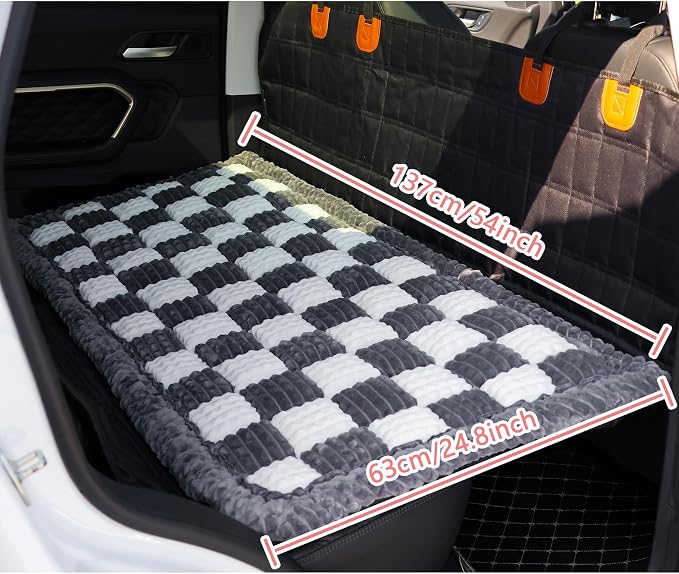 Dog Bed for Car, Backseat Pet Bed Mat, Dog Seat Cover for Car Back Seat, Non-Slip Travel Pet Mat, Fit for Backseat Extenders and Seat Covers (Gray&White, 24.8x54inch) - Image 7