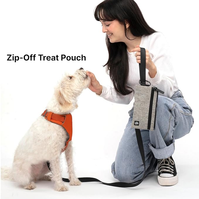 Cleverpup Porter 2-in-1 Dog Gear Backpack – Premium Dog Travel Bag with 10 Pockets, Zip-Off Treat Pouch, Leash Clip, Waterproof Pockets & Water Bottle Holder – Weekend, Hiking, Camping, Heather Grey - Image 5