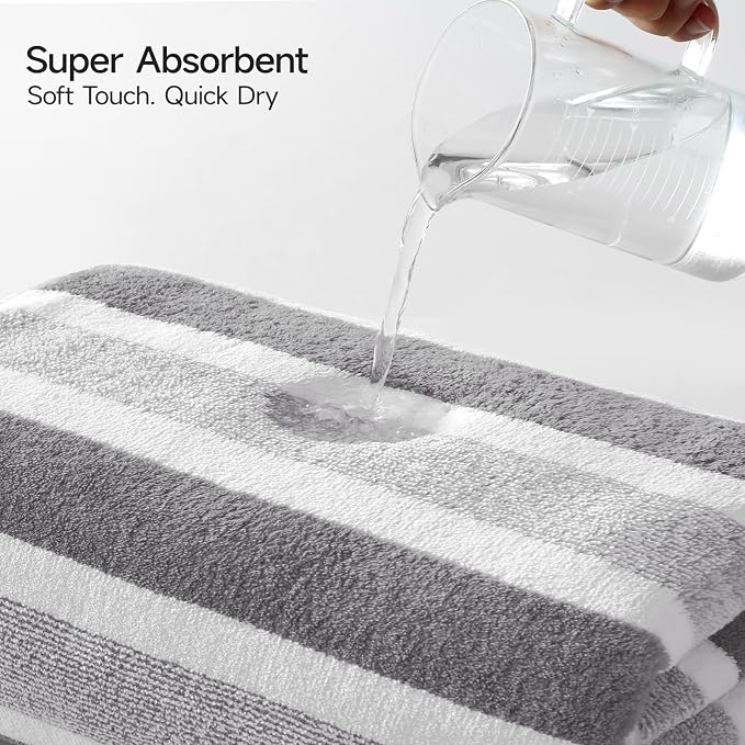 REDKISS 6-Piece Microfiber Bath Towel Set, Ultra Soft, Highly Absorbent & Quick Dry, 35x70 Inch Oversized, Gray Towels for Bathroom, Spa, Gym, 2 Bath 2 Hand 2 Washcloths - Image 4