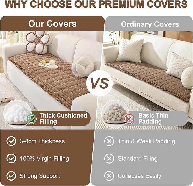 OstepDecor Couch Cover for Dogs, Washable Non Slip Sofa Cover for Pets, Soft Couch Covers for Sofa, Loveseat and Sectional, Furniture Protector Against Pet Hair & Scratches (20" x 24", Brown) - Image 7