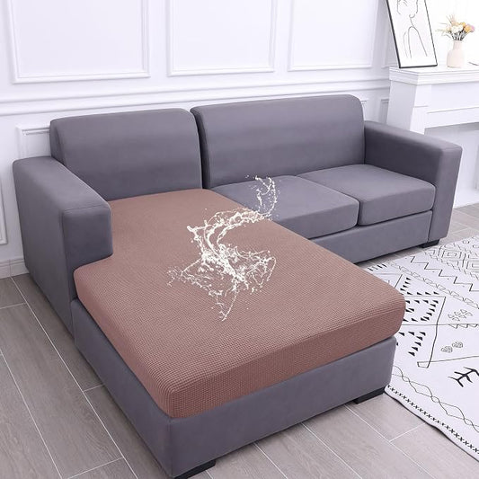 hyha Waterproof Sectional Couch Covers, Non Slip Sofa Cushion Covers | L Shape Sectional Fit, Stretch Jacquard Fabric, Elastic Bottom, Waterproof Protection (1 Piece for Chaise) by hyha