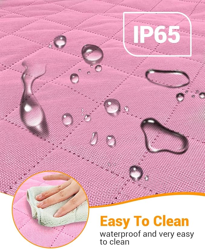 Dog Car Seat Cover, 600D Heavy Dute Car Seat Cover for Dogs Pets, 100% Waterproof Anti-Scratch Nonslip Dog Hammock for Cars, Seat Covers Protector with SeatBelt for Sedan SUV Truck Standard Pink - Image 5