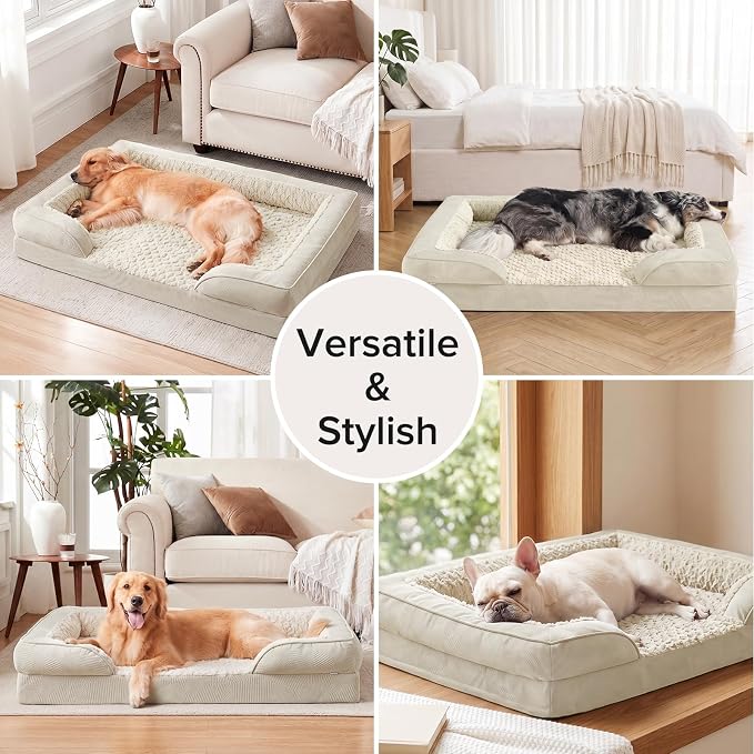 INVENHO Orthopedic Dog Beds Large Sized, XL Washable Dog Sofa with Egg-Crate Foam, Waterproof Lining and Non-Skid Bottom - Image 9