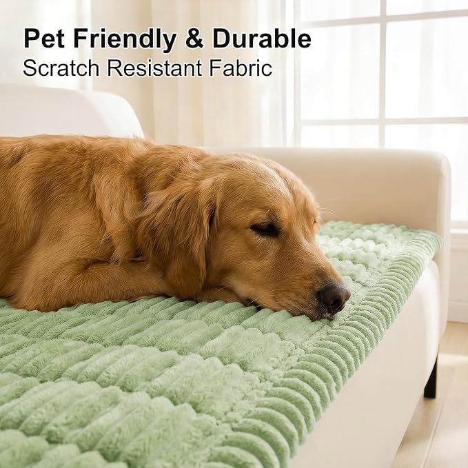 Smiry Couch Cover for Dogs, Non Slip Washable Sofa Protector for Pets | Soft Furniture Cover for Leather & Fabric Couches, Cozy Protect Against Fur, Dirt & Messes, Pet Friendly, 27.6"x82.7" - Image 3