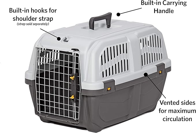 MidWest Homes for Pets Skudo Plastic Carrier, 24-Inch Ideal for Small Dogs with an Adult Weight of 13 - 25 Pounds