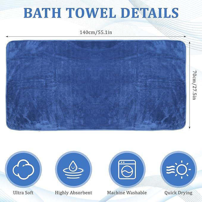 10 Pack Bath Towels Set, Soft Microfiber Towel 27.5 x 55 Inches | Lightweight, Quick Dry, Highly Absorbent Towels for Bathroom, Shower & Beach(Multicolor) - Image 2