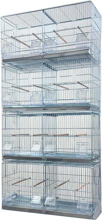 LOT of NO Rust Stainless Galvanized Zinc Plated Stackable Breeder Bird Flight Cage with Removable Center Divider and Breeding Nest Doors by Mcage